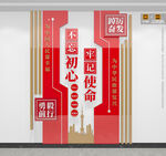竖版不忘初心牢记使命党建文化墙