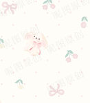 粉色萌趣兔子樱桃