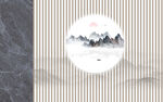 格栅山水画