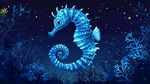 梦幻蓝色海马的深海奇景