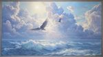 海空翱翔的自由之景