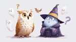 猫头鹰与小巫师的奇幻相遇