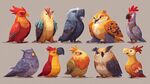 可爱多彩鹦鹉插画集合