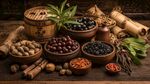 传统中药材与食材的展示