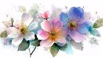 水彩绘梦幻多彩花卉