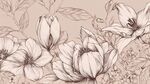 手绘花卉图案 优雅线条风