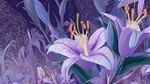 梦幻紫色百合花插画