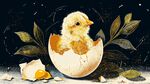 破壳而出的小黄鸡