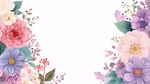 梦幻花卉边框装饰图案