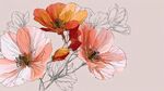 手绘粉色系花卉插画作品