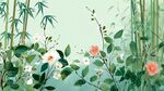 竹林繁花图