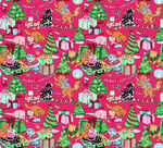 粉色花卉动物图案无缝背景