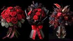 红系精美花束组合展示