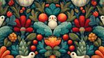 花鸟缤纷的绚丽图案