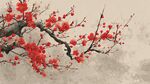 红梅傲雪图