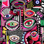 多彩抽象眼睛图案艺术