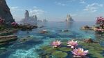 梦幻海上睡莲奇幻美景