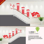 核心价值观楼梯文化墙