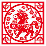 2026马年窗花剪纸