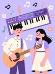 音乐会扁平插画