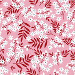 粉色花卉枝叶无缝图案
