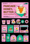 煎饼果酱黄油主题矢量素材