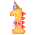 可爱恐龙派对生日数字1倒计时