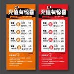 充值有惊喜红黑色展架