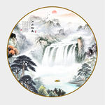 圆形山水画