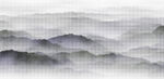 水墨点状中式山水画激光镂空