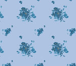 浅蓝色底蓝色花卉图案