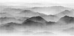 水墨群山点阵雕刻