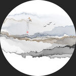 水墨山水意境圆形装饰画