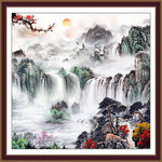 国画经理室山水画