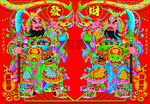 传统 门神中式门神年画图案