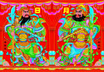 传统 门神 中国风彩色 画像