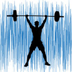 举重运动员力量瞬间剪影
