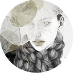 梦幻风格女性肖像插画