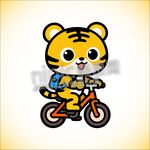 卡通小老虎骑自行车