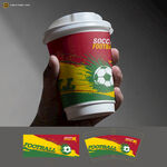 手持世界杯主题咖啡杯