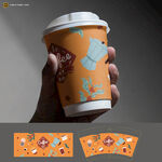 橙色咖啡杯包装设计展示