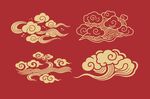 中式古典金色祥云图案