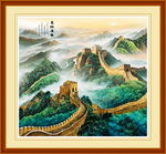 高清万里长城国画电视背景墙