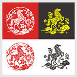 2026马年窗花窗贴剪纸门贴