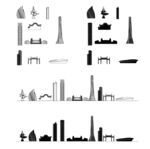 北京景点建筑城市旅游剪影地标志