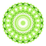 绿色圆形曼陀罗花纹图案