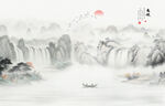 新中式水墨山水画