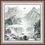 方形山水画