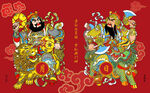 传统中式门神喜庆装饰画