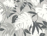 灰白热带植物花纹图案
